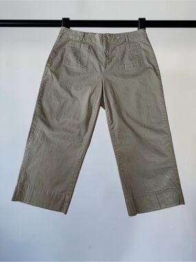 BAGATELLE COLLECTION NEW YORK, 3X Plus Size, Cropped Wide Leg Pants Olive Khaki